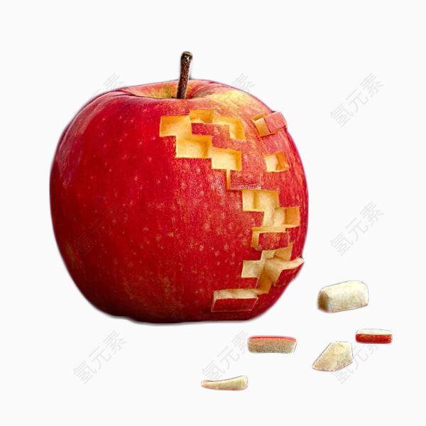被切割的红苹果素材图片
