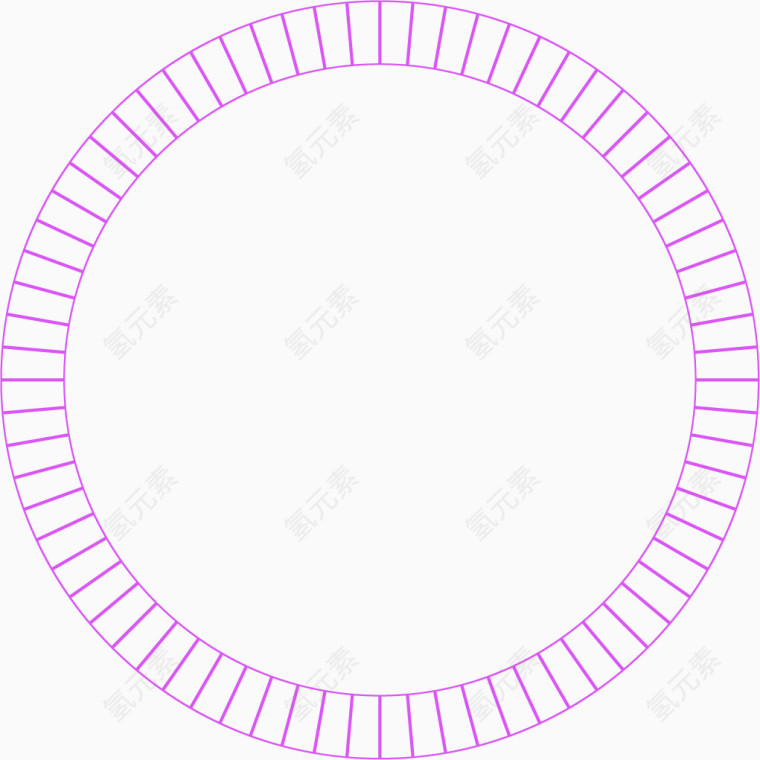 矢量手绘紫色圆形边框