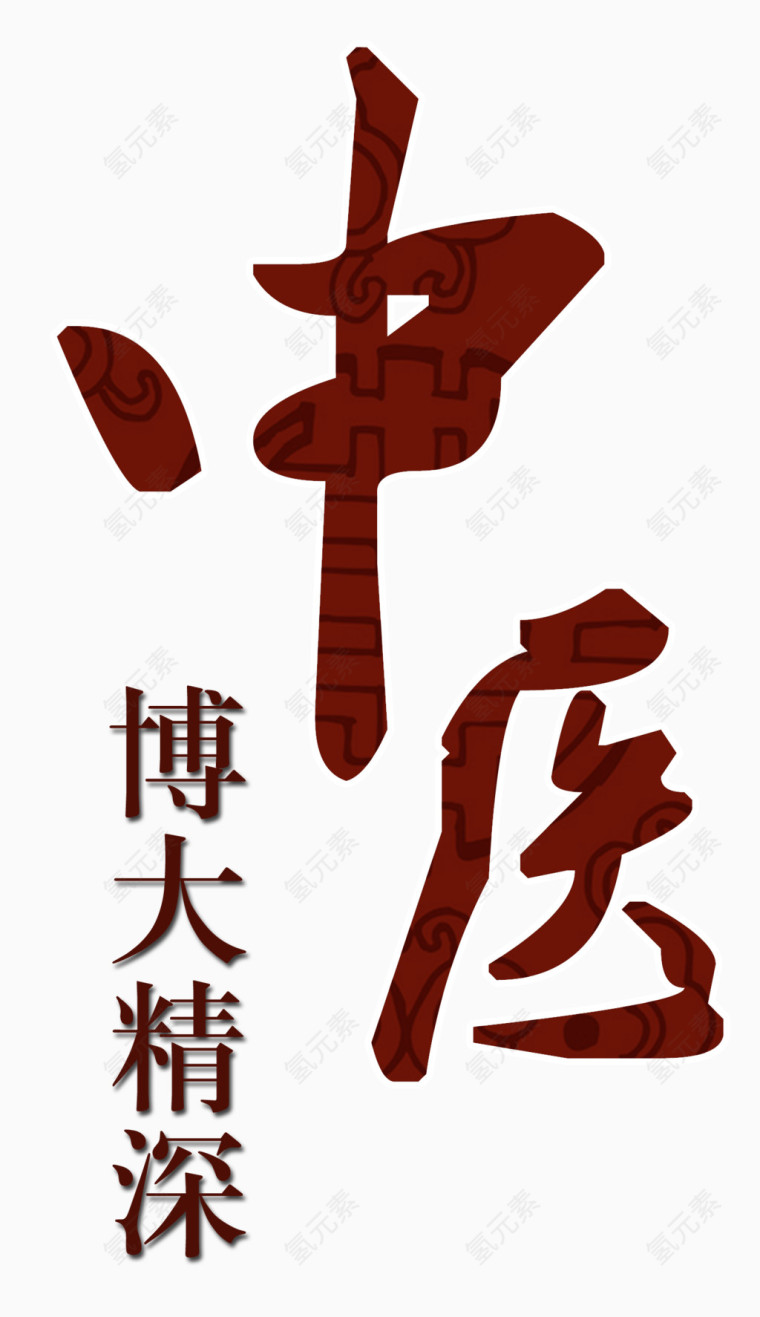 中国风纹理中医艺术字