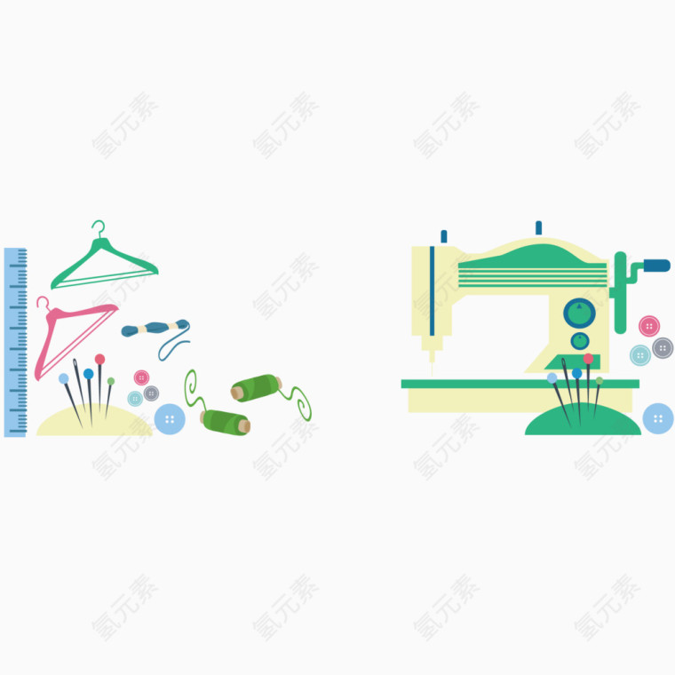 缝纫矢量背景图