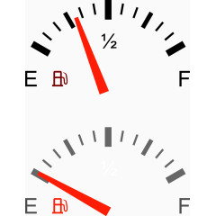 简约汽车汽油指示盘矢量图