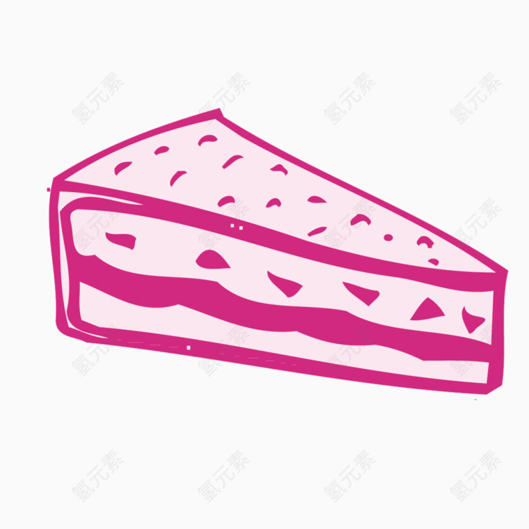 矢量手绘粉色蛋糕素材