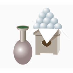 花瓶和兵乓球矢量素材