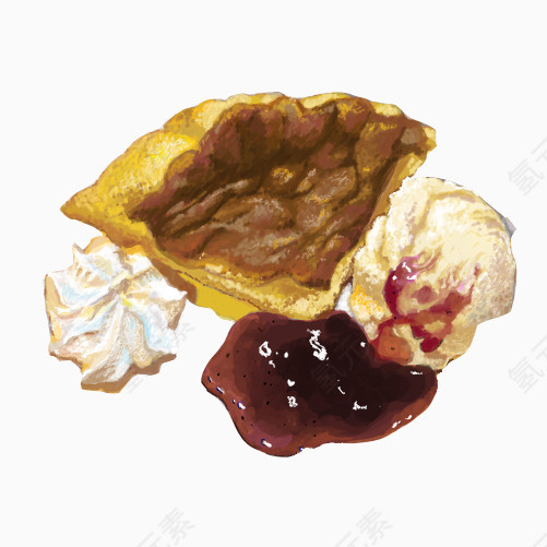 蓝莓酱食物手绘画素材图片