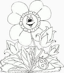 卡通黑白植物
