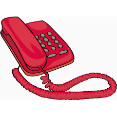 矢量红色老式电话