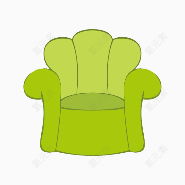 矢量绿色单人沙发