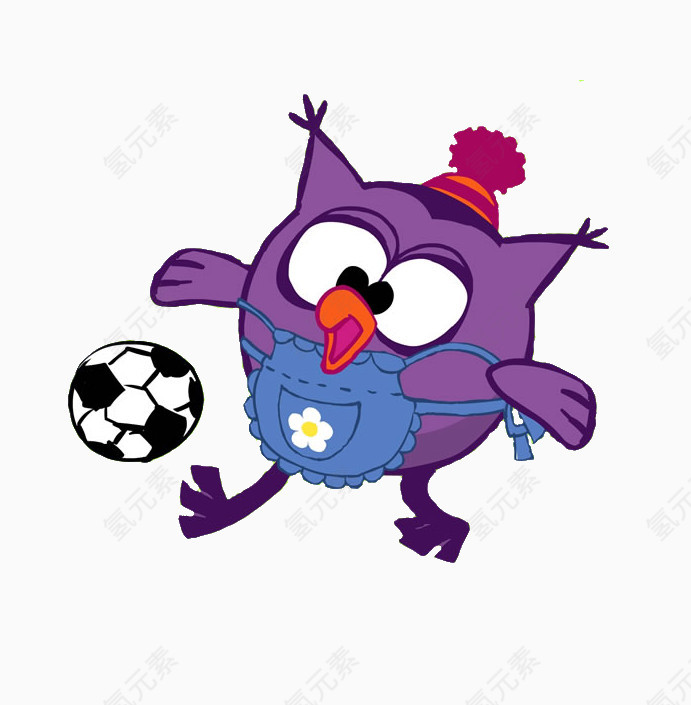 卡通踢足球的蝙蝠