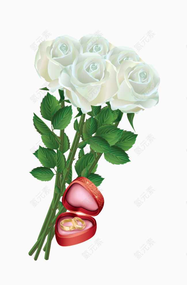 白色玫瑰花束
