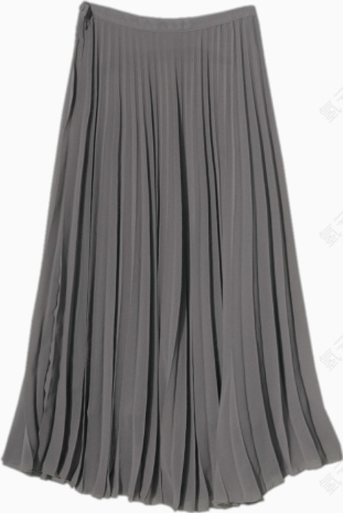 灰色长款半身裙