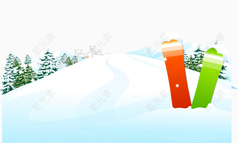 冬季滑雪海报背景素材