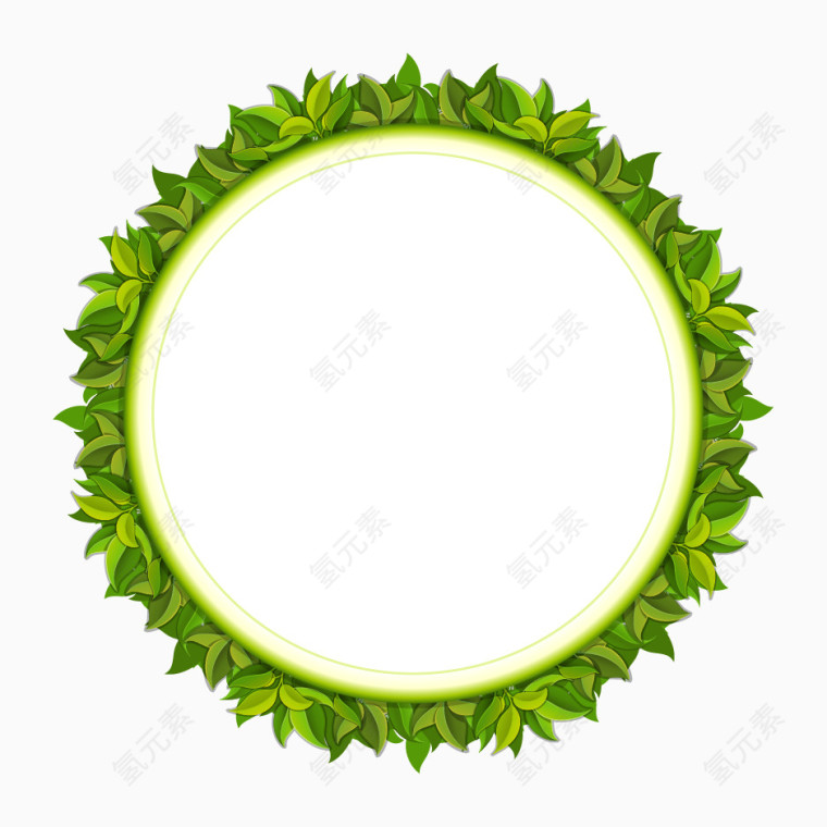 绿色树叶圆圈装饰