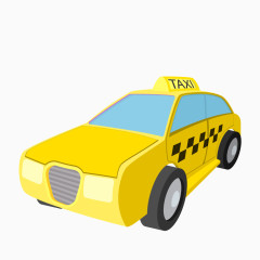黄色小型出租车小汽车