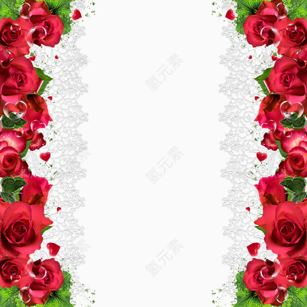 浪漫玫瑰边框装饰