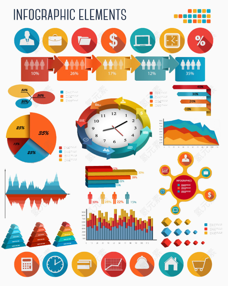商务信息图元素设计矢量素材