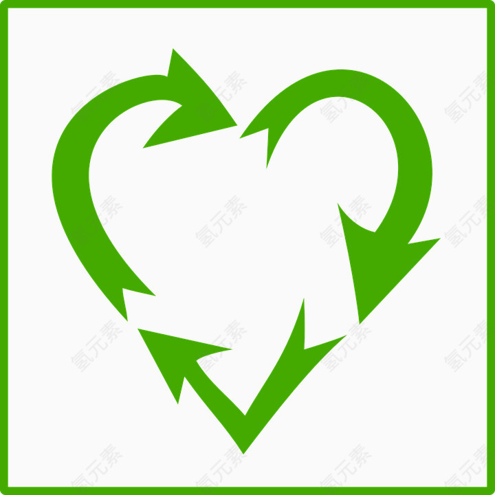 绿色心形循环环保