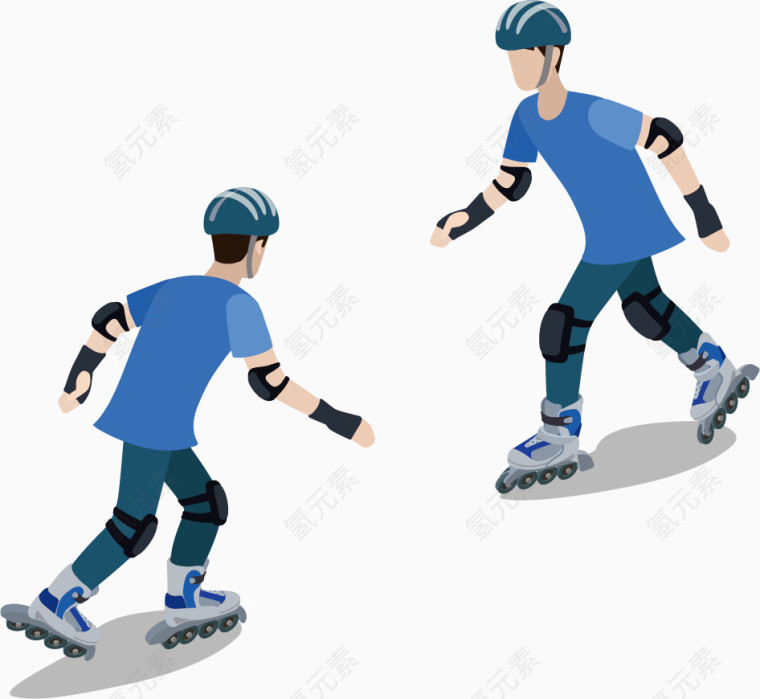 滑冰的小男孩