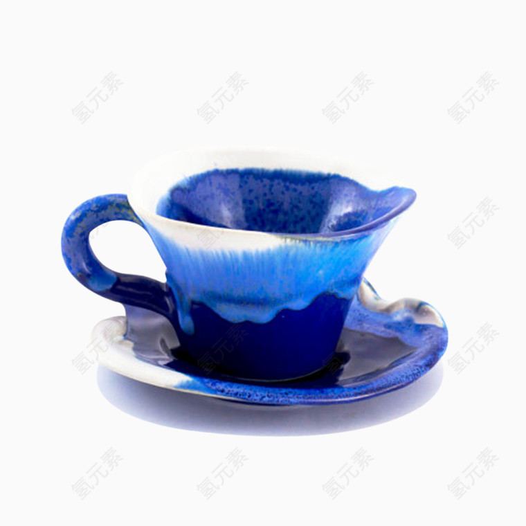 蓝色咖啡杯