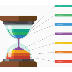 彩色可爱漏斗PPT元素矢量图