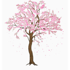 一颗卡通樱花树