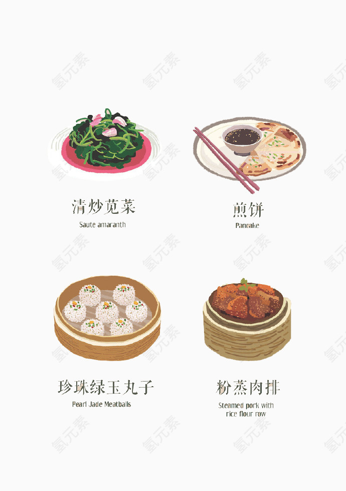 卡通中国美食