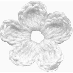 白色毛线花朵
