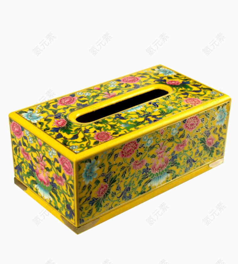 黄色碎花纸巾盒