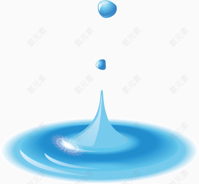 蓝色水滴素材图
