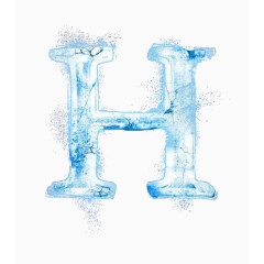 蓝色透明素材冰雪字体免抠下载