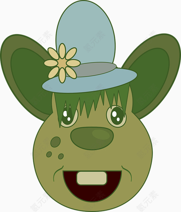 绿色老鼠戴帽子创意免费设计