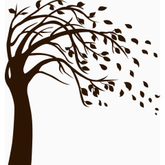 矢量秋天落叶的树插图