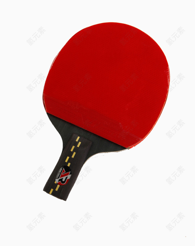 红黑色六星直板乒乓球拍