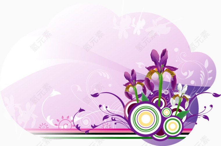 紫色韩式矢量装饰素材