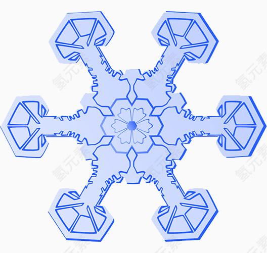 蓝色雪花素材