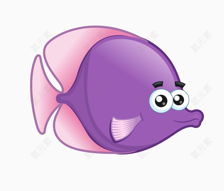 矢量紫色尖嘴鱼素材