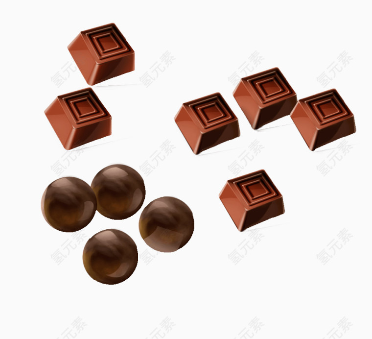 圆形与方形巧克力块