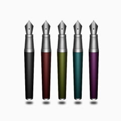 五只不同颜色钢笔