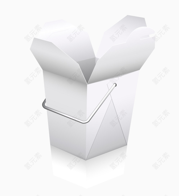 矢量白色开盖立体锥形盒子