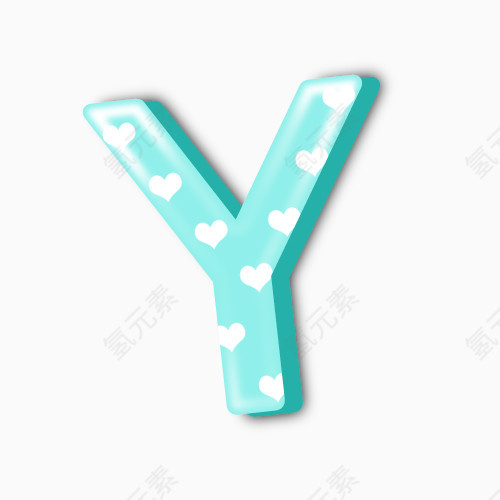 浅蓝色字母Y