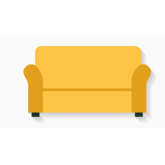 矢量黄色家具长沙发三人位