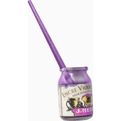 紫色颜料瓶画笔