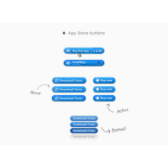 苹果商店按钮PSD素材