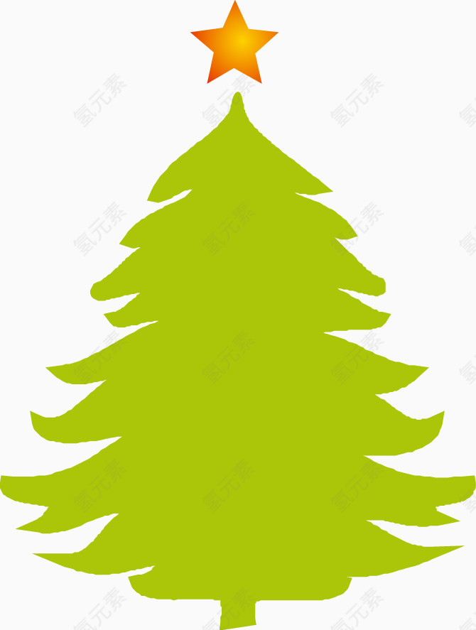 矢量绿色植物圣诞树创意图标