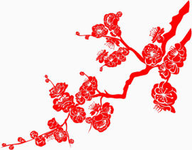 红色花朵装饰图案免扣素材下载