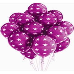 紫色带星气球
