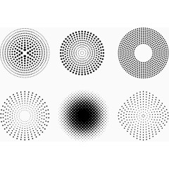 矢量圆形点状图案一组