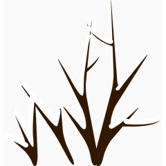枯树枝上的积雪矢量图