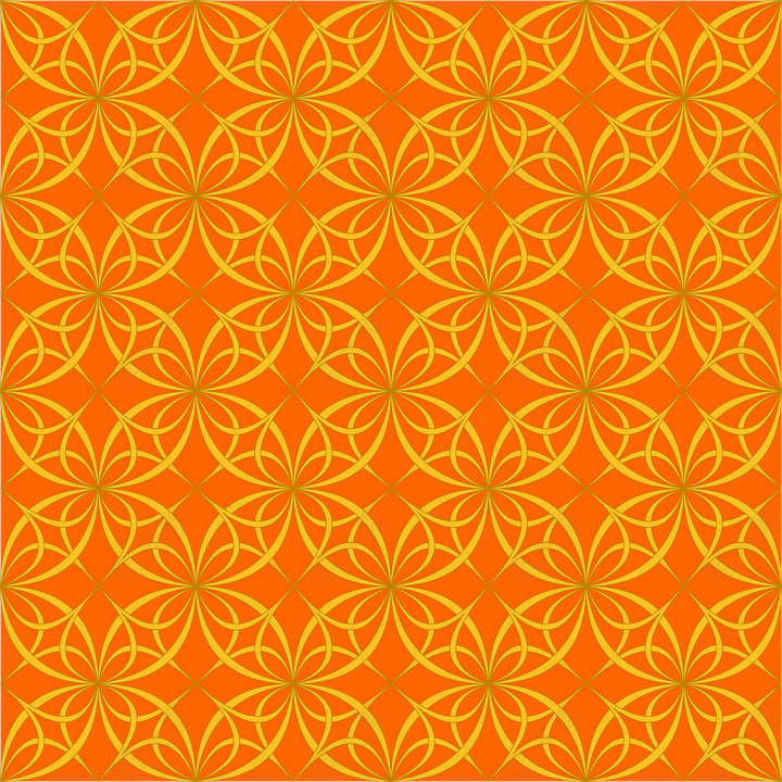 暖橙花纹底纹设计