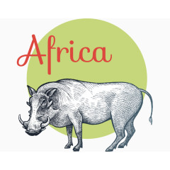非洲手绘野生动物