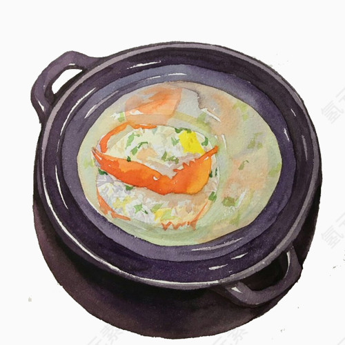 韩国泡饭手绘画素材图片